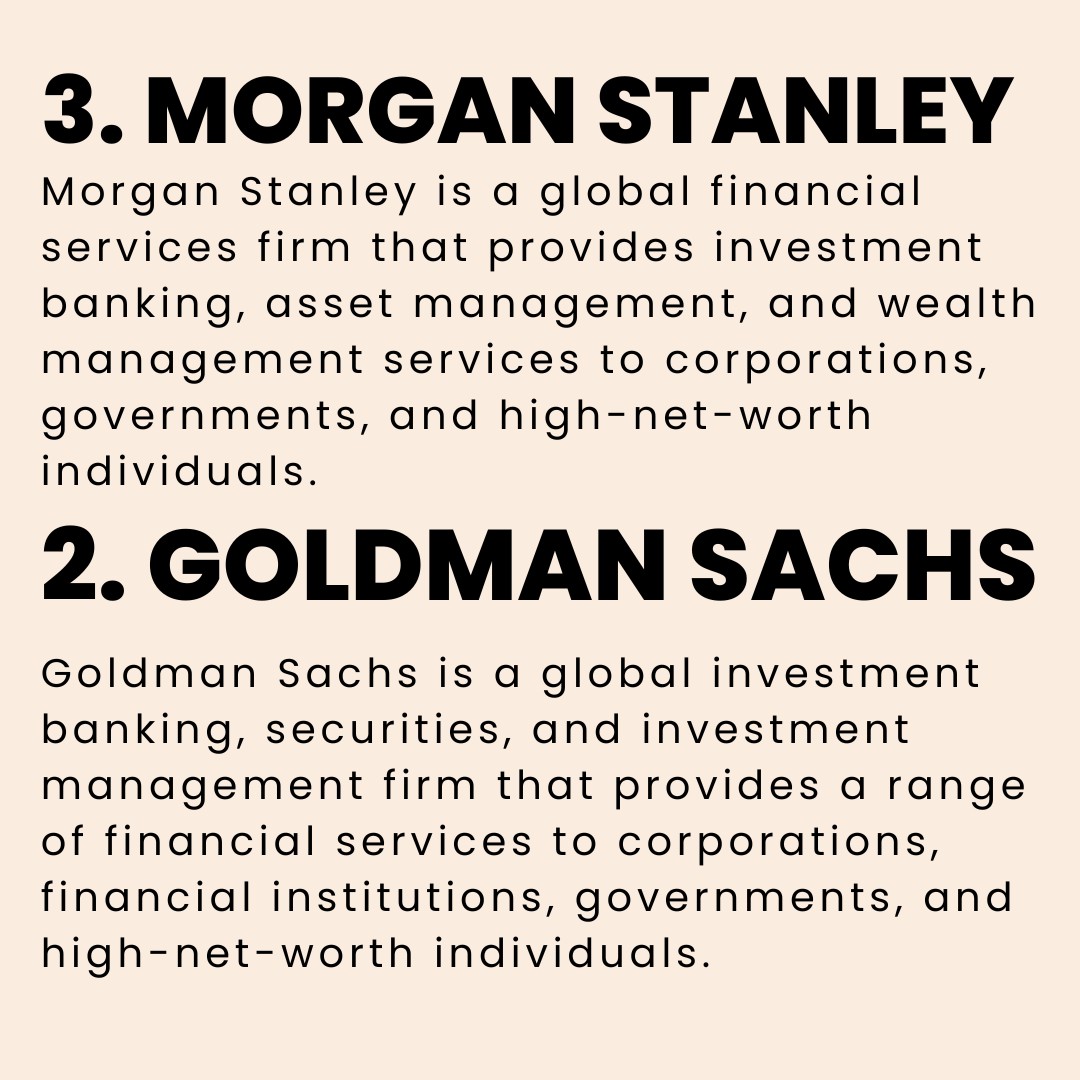 youinvests's tweet photo. Top 5 Investment Banks

#uinvests #Finance #Investing #StockMarket #PersonalFinance #Money #Wealth #Retirement #FinancialPlanning #Budgeting #Entrepreneurship #Investment #Trading #Cryptocurrency #Fintech #CreditScore https://t.co/2VeW3aIUEN