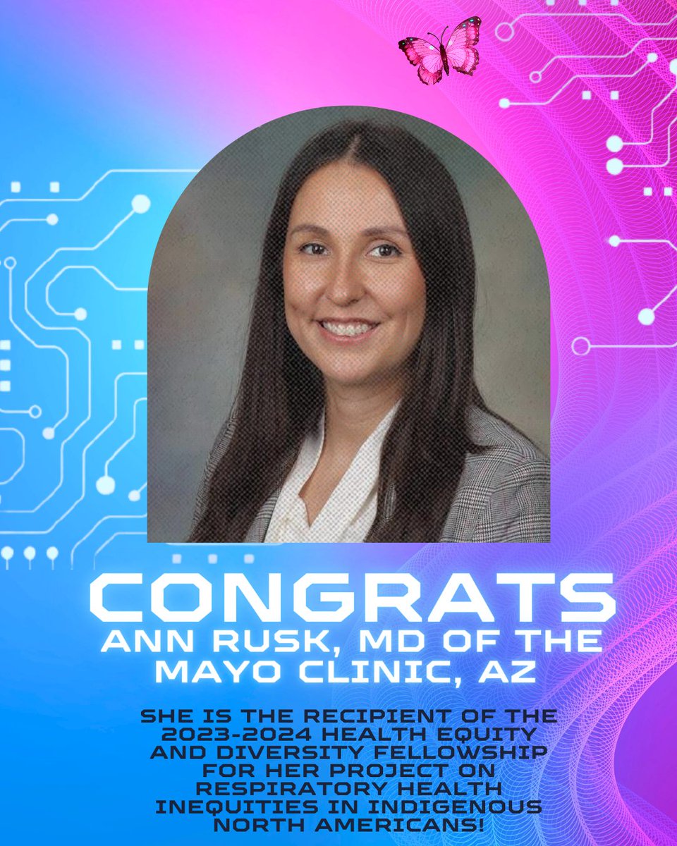 wearehealers's tweet photo. Congratulations to @AnnRuskMD (Pikunii/Blackfeet)! She is the recipient of the 2023-2024 Health Equity & Diversity Fellowship from @atscommunity for her project on respiratory health inequities in Indigenous Americans!🥂👏🎉
#WeAreHealers #NativeExcellence #NativeMed https://t.co/z4hVsPYhyy