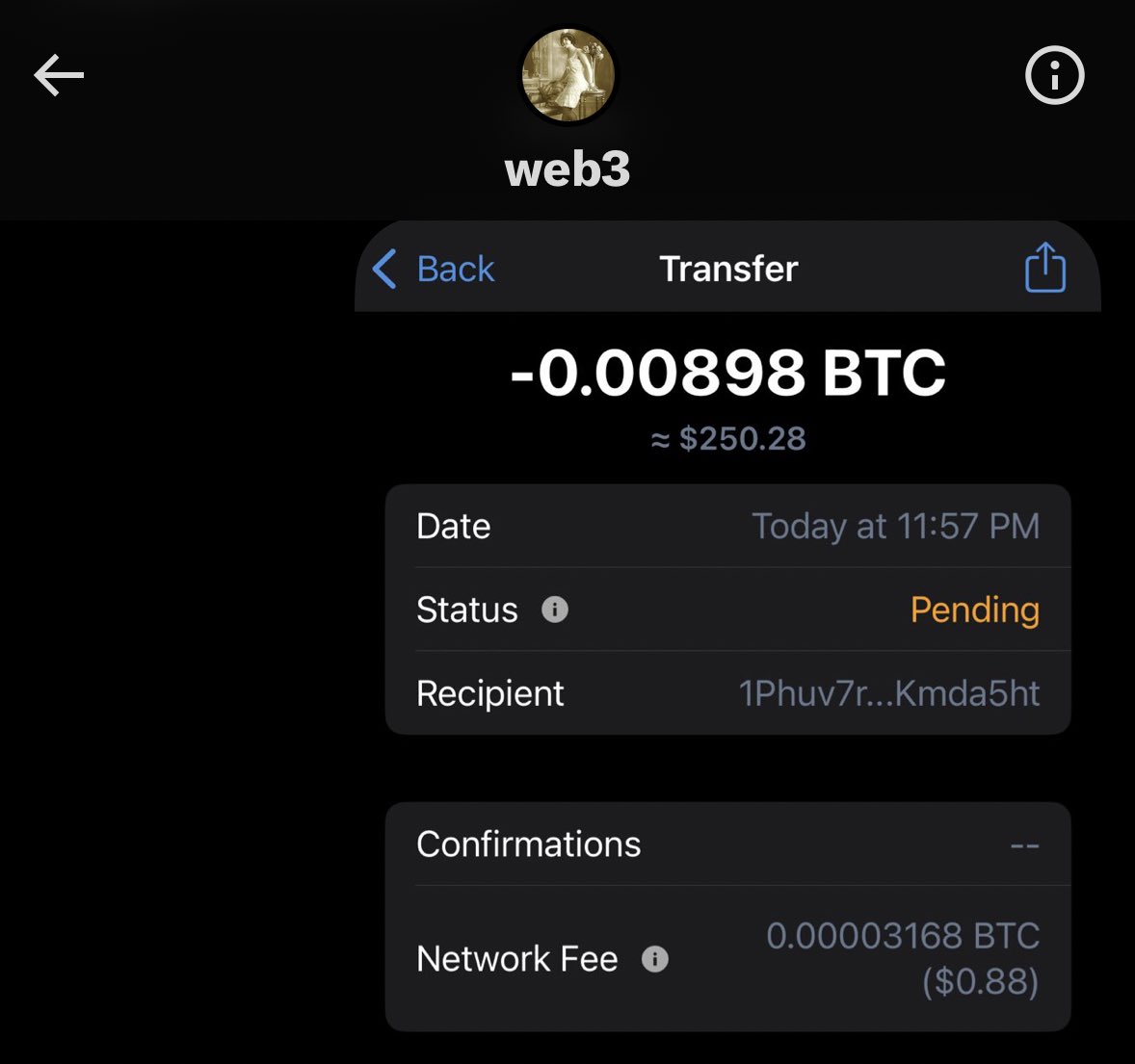 $500 Bitcoin sent to web3 & rohit (2/4)