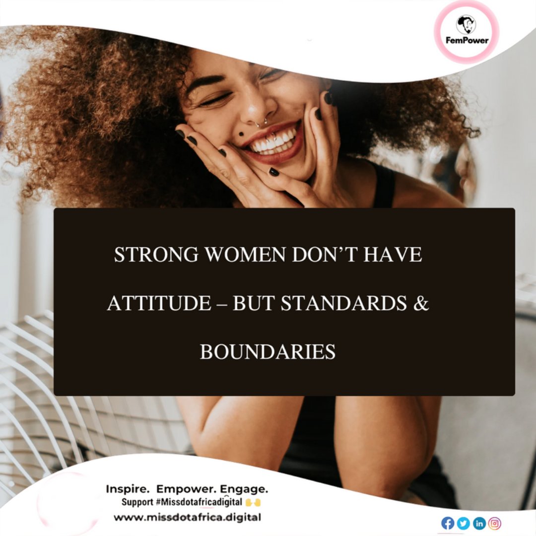 MissdotAfrica's tweet photo. Learn to speak up and protect your mood and self worth.
Visit:https://t.co/dNHnCnjTDd
Follow @fempowerafrica
Like, comment & share.
#SheTechsCharge #fempower #missafricadigital #womenempowerment https://t.co/nC0WJZgixV