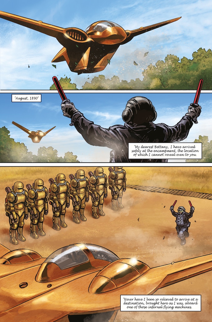 UKCosplayers's tweet photo. First Men on Mars #1 - a new 48-page, #steampunk comicbook from Gary Erskine including artwork from Mike Collins, Paul McCaffrey. &amp; Ian Richardson; coloured by Yel Zamor and John-Paul Bove, lettered by Annie Parkhouse. https://t.co/JfKEvi5wej | | #scifi #geek #cosplayers #comics https://t.co/1YCA0z81VC