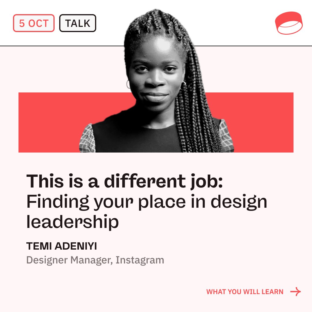 🎉 Temi Adeniyi @idwithheld , Design Manager at <a href="/instagram/">Instagram</a> will close our Leadership Ateliers night 🎉 Temi will join us for a special talk on design leadership, and finding your path to growing as a leader.

More in 🧵👀 #design #conference #leadership #development