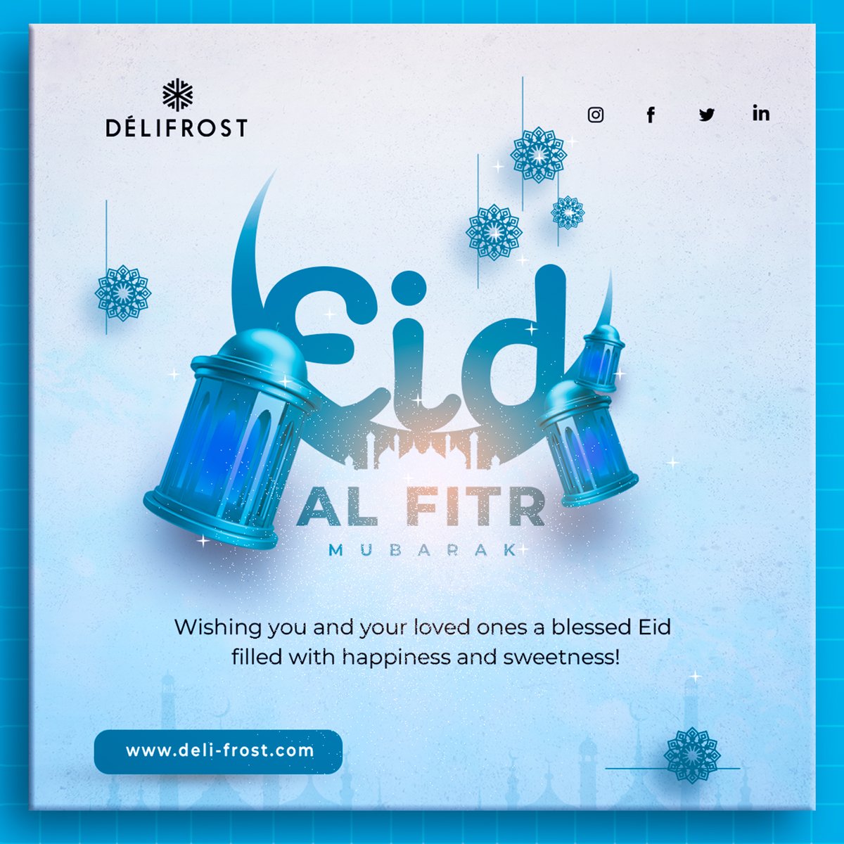 deli_frost's tweet photo. Happy Holidays.
From all of us at Delifrost, we wish you and your family loads of happiness and sweetness in this blessed season of Eid.
#delifrost #happyholiday #Friday #Eid #holiday #vitamins #foodie #Muslimfaithfuls #alfitr #chocoday #chickday #dairyday #vegetable #weekend https://t.co/9K6s6Hxd8f