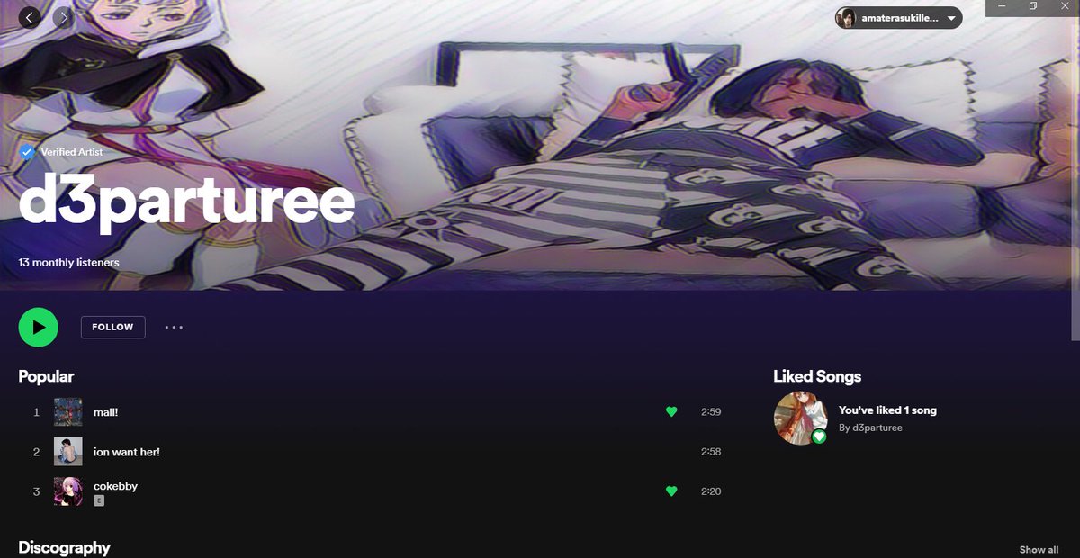 d3parturee's tweet photo. hey!! im on spotify and apple music if u haven't heard tha news yet :^) go give me some listens <3 https://t.co/3P8lalFtqm