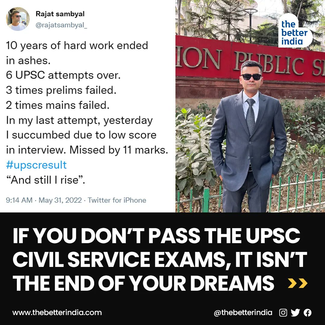 #NationalCivilServiceDay 
Lakhs of Indians spend years of their time, money, and effort preparing for the UPSC exams. When it doesn’t work out, they are left in anxiety, bitterness, frustration, and, ultimately, depression.#CivilSevaDiwas