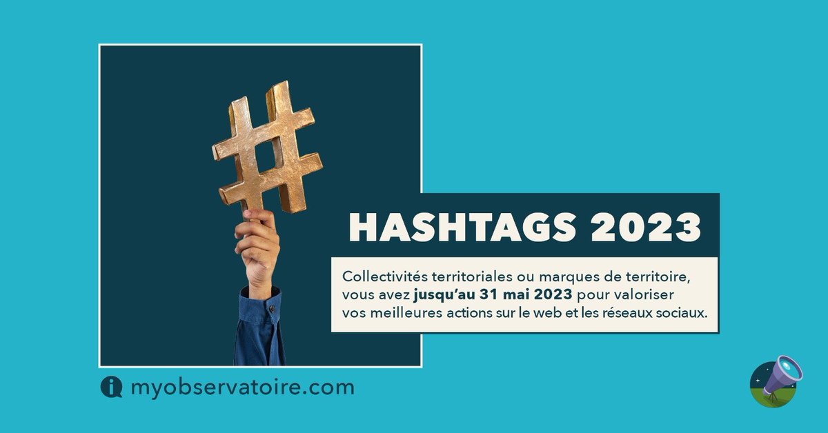 MyObservatoire's tweet image. #⃣ #compublique : La 6e édition des #Hashtags est lancée 🏆
👉Quelle est l’action sur le web ou les réseaux sociaux dont vous êtes les plus fiers cette année ? Partagez-la sur :
🔗myobservatoire.com/blog/2023/04/h…
(Vous avez jusque fin mai)