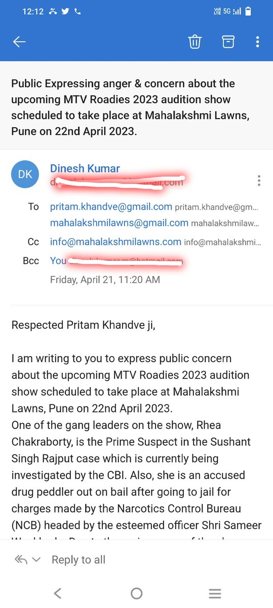 Deenuboy's tweet photo. 📢 📢 Next Auditions 📢 📢

          Pune on 22nd April 

       Ready To Send Emails ?

Here are the Email ID's 
mahalakshmilawns@gmail.com

pritam.khandve@gmail.com

info@mahalakshmilawns.com

Let's Do This Together 
#JusticeForSushantSinghRajput

Sushant Predicted BW Collapse https://t.co/gtxcP6201E