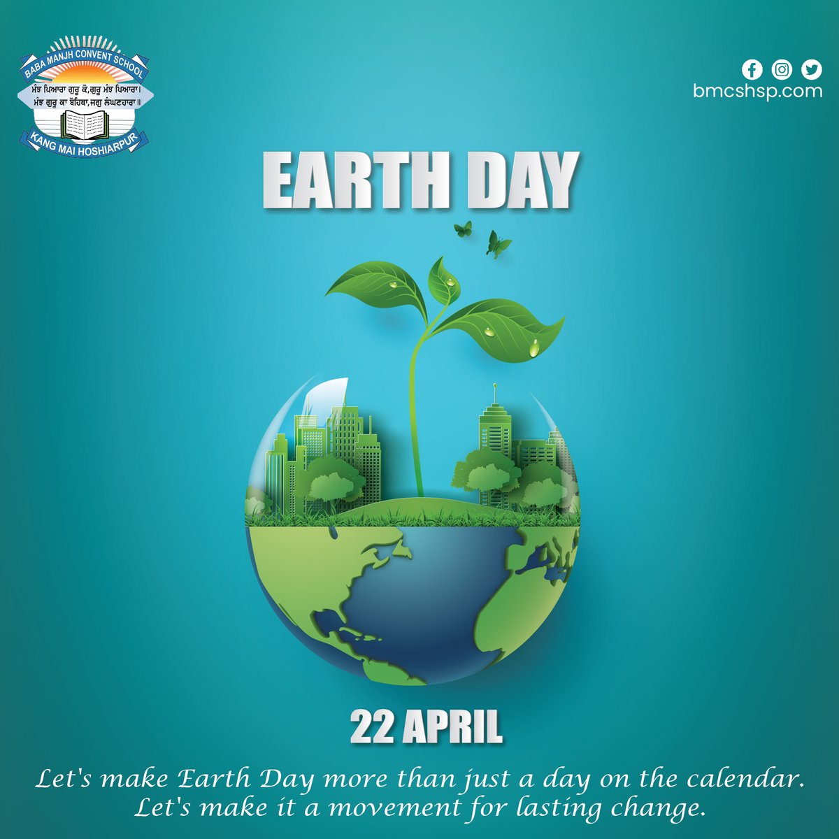 🌎Join us in celebrating Earth Day by taking small steps towards a more sustainable lifestyle. Every action counts🌿🌸 

#EarthDay #SmallStepsBigImpact #NatureIsMagic #BabaManjhConventSchool #CBSEConventSchoolHoshiarpur #ConventSchool #Education