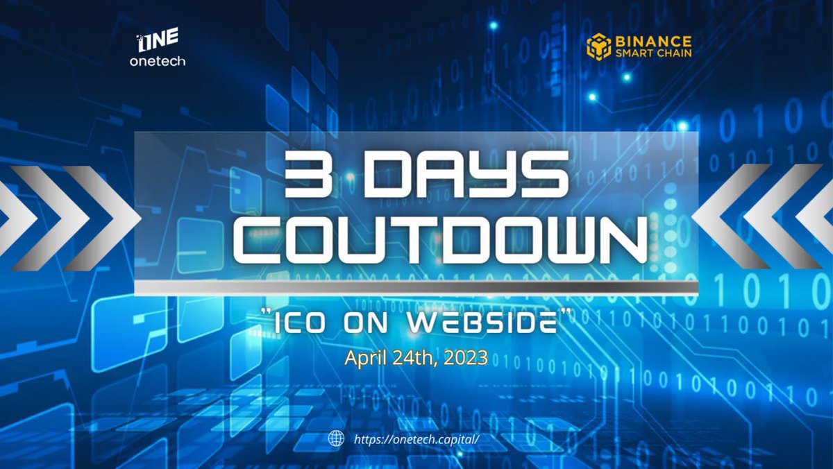 Dear community!
The #ICO is almost here as an essential part of our journey.
Let us count down together!
#OTC #crypocurrency #OneTechCapital #BinanceSmartChain