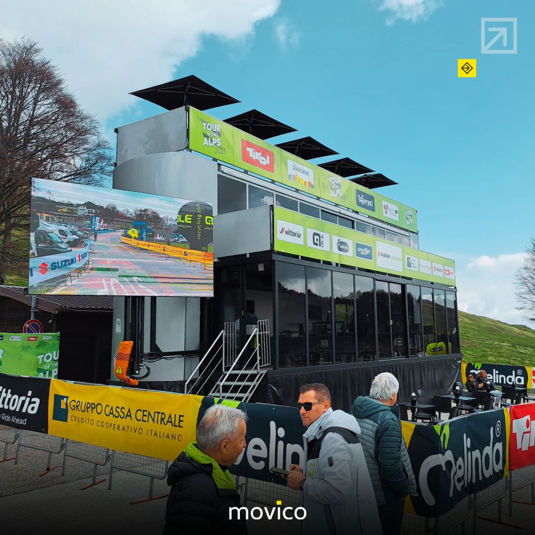 Movico_nl's tweet photo. This morning our #EventOperators prepared โ๏ธ๐ง the finish lane for the final stage of the @Tourof_TheAlps! On the top of Bruneck/Brunico (at 838 meters) you can find (with absolutely an amazing view ๐) our #MobileEventStructures! Photos: ยฉTour of the Alps #Movico #SportsEvents https://t.co/g5yEfhCndX