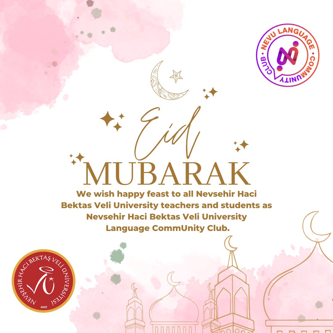 nevu_lang_unity's tweet photo. Eid Mubarak 🍬
We wish happy feast to all Nevsehir Haci Bektas Veli University teachers and students as Nevsehir Haci Bektas Veli University Language CommUnity Club.
@nevukurumsal
#nevsehirhacibektasveliuniversity #nevu #nevuailesi #nevsehir #eidmubarak https://t.co/yVORlTEX8k