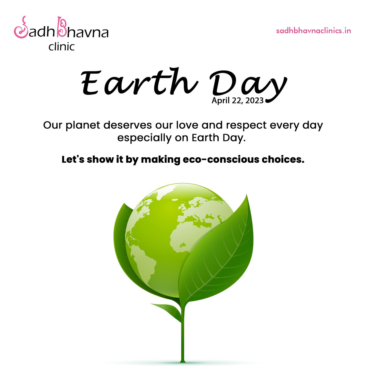 🌍🌿 Happy World Earth Day🌿🌍 Let's come together to protect our planet and create a sustainable future for all💚

#EarthDay #NatureIsMagic #SadhbhavnaClinic #DrBhawnaAgarwal #Gynaecologist #IVFSpecialist #HealthyDelivery #IVF #Gynaecology #WomensHealth #DigitalSeriesAgency