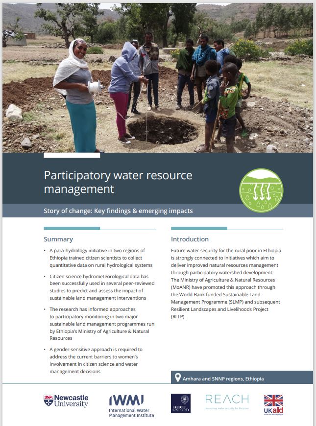 A nice 4-page "Story of Change" just published by <a href="/reachwater/">REACH</a> based on the work we did in #Ethiopia establishing #citizen_science for monitoring water resources. 🇪🇹💧🌾🌳🌦️

reachwater.uk/impact/partici…