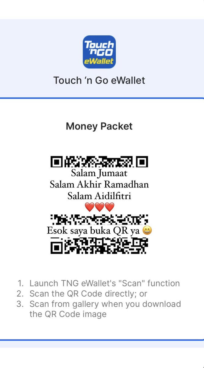 kakijalans's tweet photo. Esok saya buka QR Money Packet ya gais. ❤️ https://t.co/9NBuWxnrEC