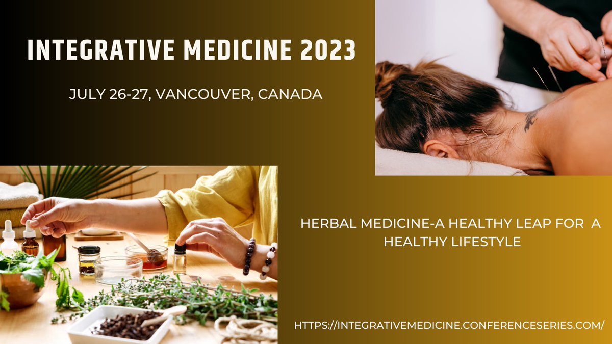 rubyjane789's tweet photo. It is our great pleasure to welcome you to the “8th International Conference on #Alternative &amp; #Integrative Medicine Meet” which is to be held on #July 26-27, 2023 at #Vancouver, #Canada”.  

Link : …https://t.co/18wfvr4aum #Ayurvedic EXPERTS 2023 

WhatsApp : +1 441851448735 https://t.co/aYw5M6EYnW