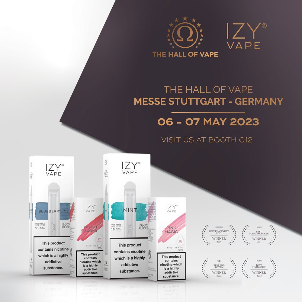 eLiquidEurope's tweet photo. Dear friends and business partners,

we invite you to visit us at The Hall od Vape, which will be held at Messe Stuttgart, from May 6 to 7, 2023, at booth C12.
We are pleased to present our new lines of e-liquids, as well as the latest innovation on the vape market, IZY One. https://t.co/WkodOWFROE