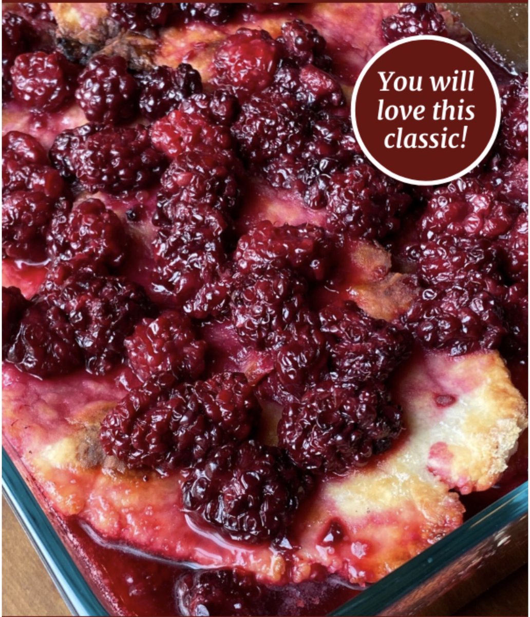 This old-fashioned blackberry cobbler has fantastic reviews and was our grandmother’s special recipe. It’s the best cobbler ever.  #blackberries #cobbler #cooking #homemaderecipes 

Recipe➡️ thesouthernladycooks.com/deep-dish-blac…