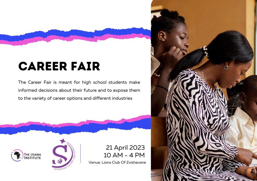 The <a href="/UsawaInstitute/">The Usawa Institute</a> is in Zvishavane, a mining town 380+ km from Harare, to talk to students about potential university programs &amp; careers they can follow after school. Hoping to reach out &amp; inspire girls from this area to pursue tertiary education &amp; careers in STEM. <a href="/Potraz_zw/">POTRAZ</a>