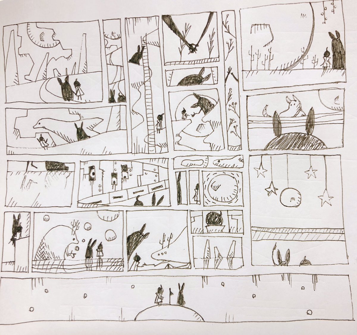 月よりも高いところへ行きたい、と僕は言いました。
彼は、いいよ、と言いました。
高く高く、遠く遠く。
月よりも高く、もっともっと。 