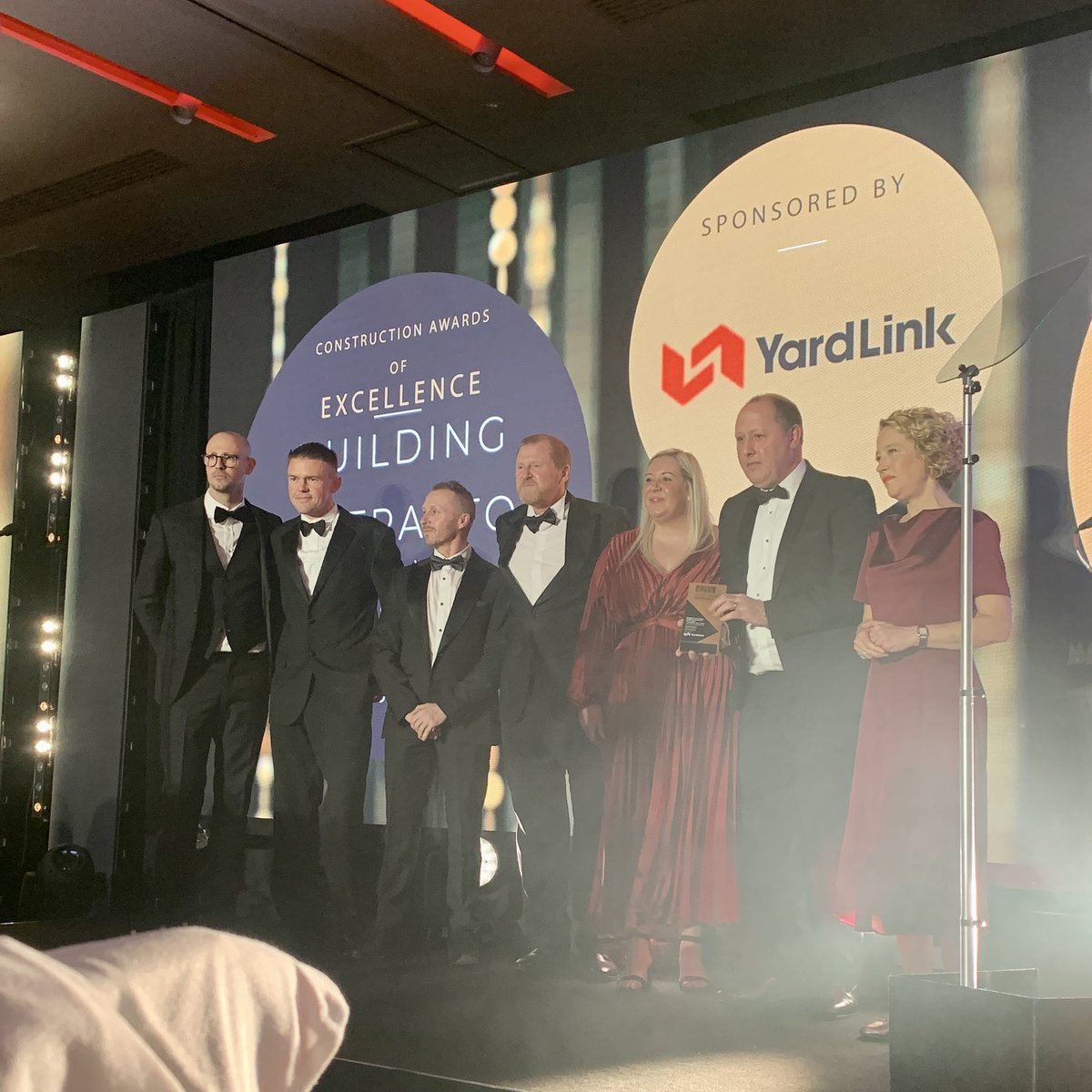 nfbuilders's tweet photo. Well done to @HenryBootConstr, winners of our England and Wales building contractor of the year – turnover over £30 awards! 🏆 #ConstructionAOE Thank you to the awards sponsor @YardLink1 https://t.co/oiHr8BypSq