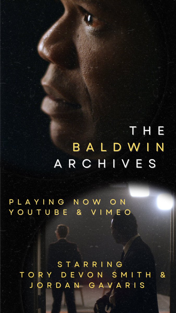 The Baldwin Archives now playing on <a href="/YouTube/">YouTube</a> &amp; <a href="/Vimeo/">Vimeo</a> 

Click the links to watch: (YouTube) youtu.be/U7qtq0GMYLU
(Vimeo) vimeo.com/714642136

Starring: #ToryDevonSmith as #JamesBaldwin &amp; @JordanGavaris as #PeterDuvalSmith 

#shortfilm #reenactment #biopic