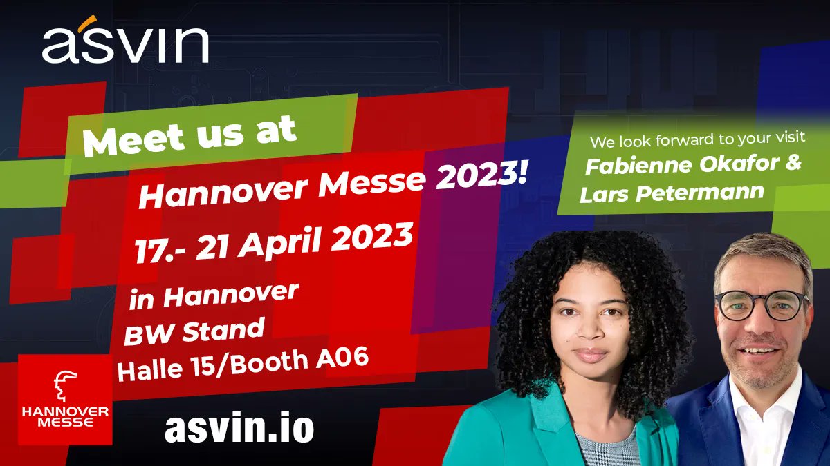 Our topics at #HM2023:
#Software #supplychain #Security, #RiskManagement, #AI Security, 
#NIS2 Implementation 🚔 
Take your last chance today to visit @LarsPetermann and Fabienne Okafor at #HannoverMesse in hall 15 booth A06 🖖 

@mirko_ross 
@robvank 
@hannover_messe 
@AkwyZ