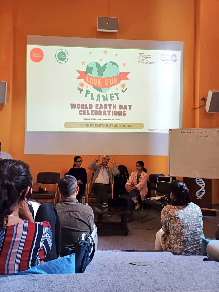 nss_shoolini's tweet photo. #nss Shoolini University celebrated #WorldEarthDay. A panel discussion was organized to  talk about sustainability and engage students to make personal commitments.  #EarthDay2023 @_NSSIndia @YASMinistry @NSSRDChandigarh @NssrdD @Anurag_Office @pankajsinghips @ShooliniUniv https://t.co/DhOTwg61OW
