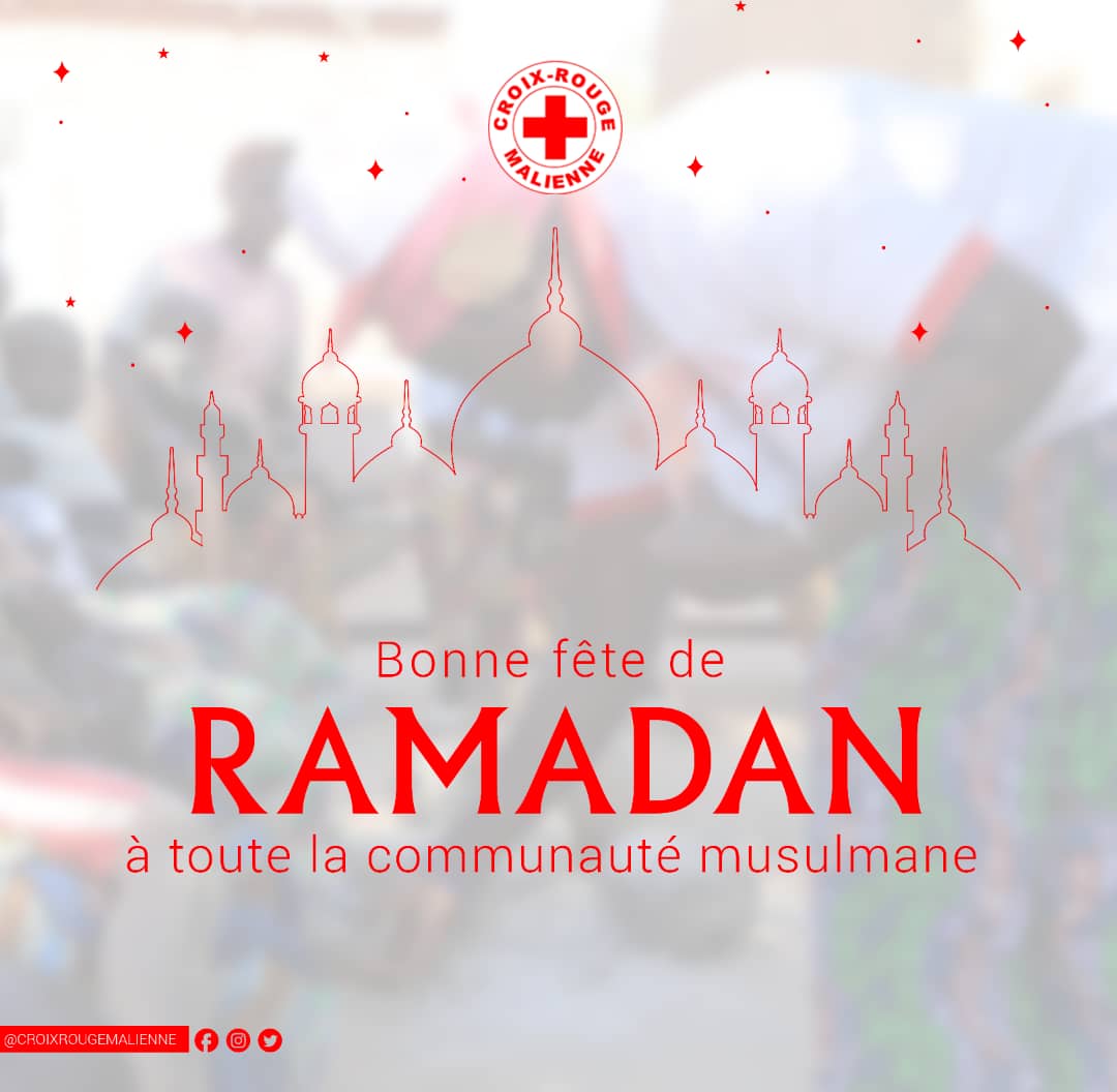 CroixRougeMali's tweet photo. 🌙 Ramadan Mubarack 

La @CroixRougeMali souhaite bonne fête de l'Aid El Fitr à la communauté musulmane.

SAMBÈ SAMBÈ 
#croixrouge #sambesambe #RamadanMubarak2023 https://t.co/uXhnlMaKo3