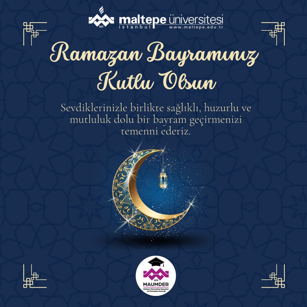 maummder's tweet photo. Sevdiklerinizle birlikte sağlıklı, huzurlu ve mutluluk dolu bir bayram geçirmenizi temenni ederiz. ☺️

#RamazanBayramı
#MAUMMDER
#MaltepeÜniversitesi https://t.co/36rRInXjn4