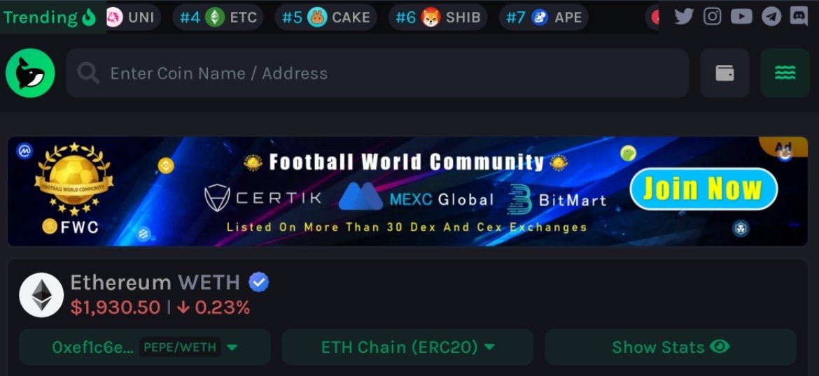 FWCOMMUNITY_Q2T's tweet photo. 📣#News
Promotion🎯

🔴We are announcing FWC advertisement on @WatcherGuru  Guru for community

Link👀
https://t.co/sWMIBhofy7

#bscscan #FWC #bnb
#cryptocurrency #Crypto
#Community #Binance
#watcherguru #watcher
#WorldCup #promotion 
#FootballWolrdCommunity https://t.co/xHs2GK8js6