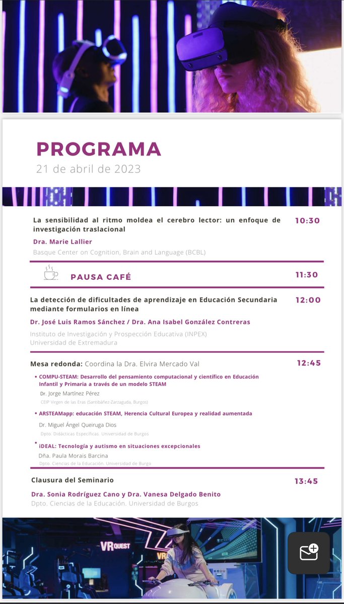 Hoy estaré en el auditorio de fundación Caja Círculo hablando sobre robótica y pensamiento computacional acerca del proyecto de investigación #compusteam en el seminario internacional sobre neurodiversidad y tecnologías emergentes.