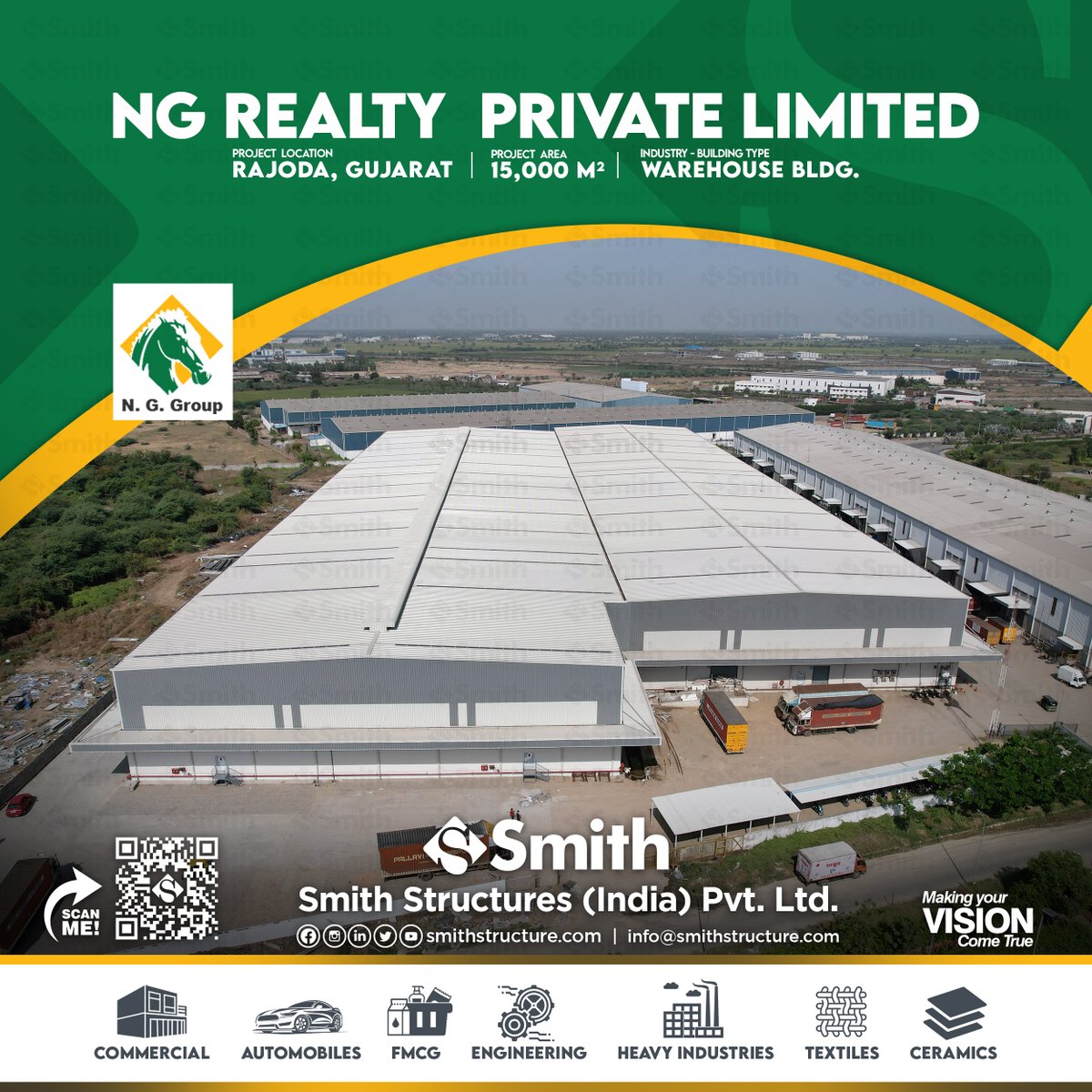 StructuresSmith's tweet photo. Warehouse Building built for "NG REALTY PRIVATE LIMITED" Project Location at Rajoda, Gujarat. SSIPL The Pioneer of Pre-Engineered Steel Building SolutionS.
#ngrealty #s3mdesign #rajoda
Smith Structures (India) Pvt. Ltd.
https://t.co/tIiccNTdLp
#ssipl #steelstructures #peb https://t.co/9KcHCN5foe
