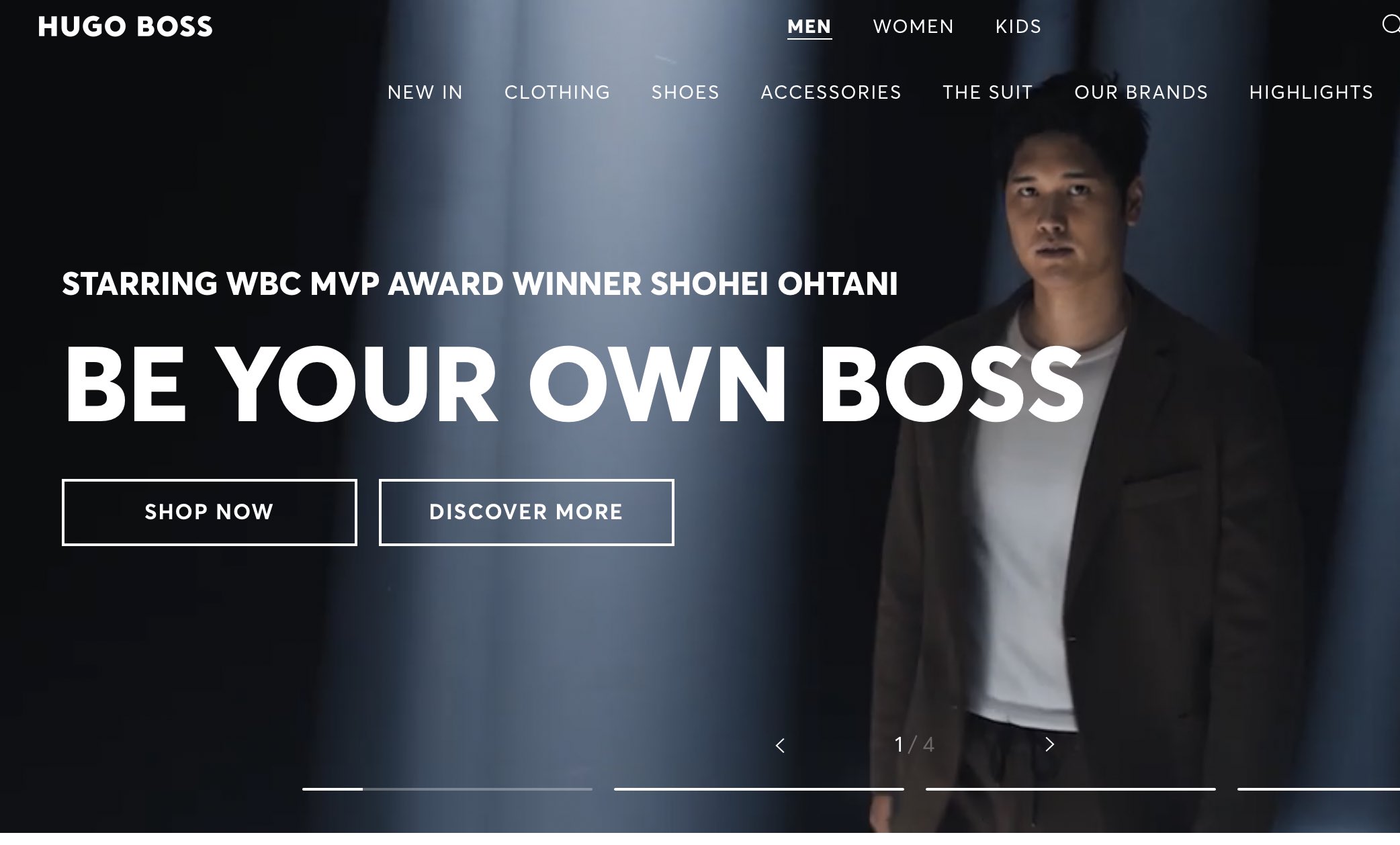 shohei ohtani hugo boss