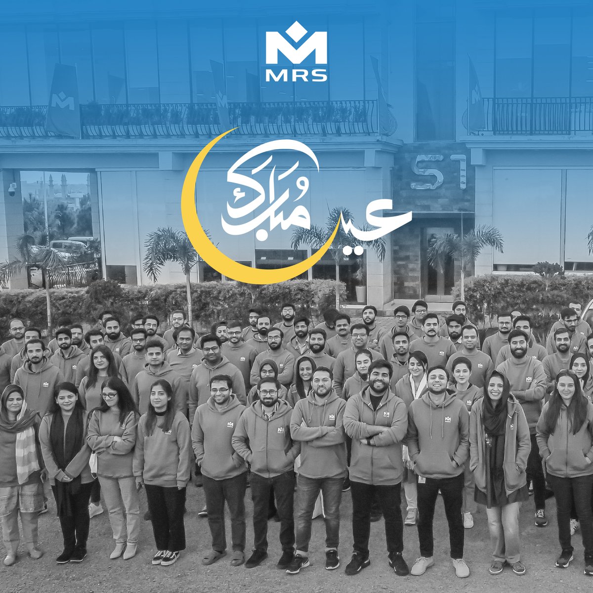 MRSTechOfficial's tweet photo. As the crescent moon appears in the sky,
And we bid farewell to Ramadan, passing by,
Let us celebrate this joyous occasion,
With family, friends, and pure elation.
Eid Mubarak! 🌟

#eid2023 #mrstechnologies https://t.co/APE0BJKoUy