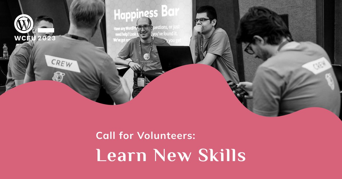 WCEurope's tweet image. Have you heard the news? 

Applications to become a volunteer are now reopened! 

If you want to acquire new skills or improve on your current ones, don&apos;t let this opportunity pass you by - come and join us! 

Information here: europe.wordcamp.org/2023/call-for-… 

#WCEU #WCEU2023