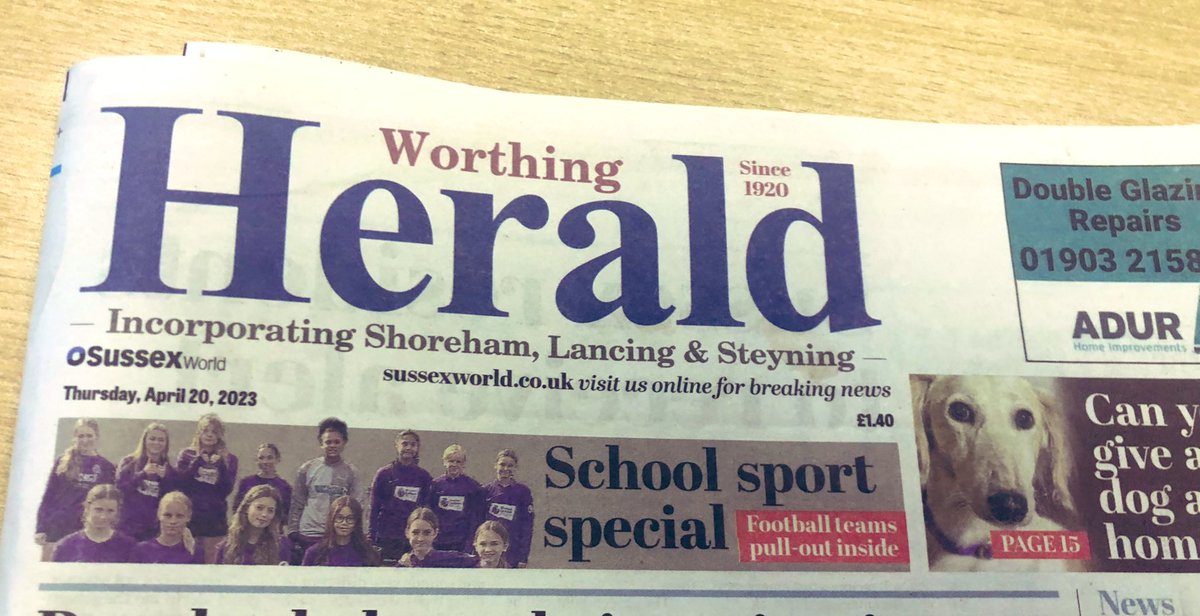 sdetrust_ceo's tweet photo. Great article this week in @Worthing_Herald featuring football teams across Worthing. Well done to all of our @WorthingHighPE Teams https://t.co/hoKLA2VoQz