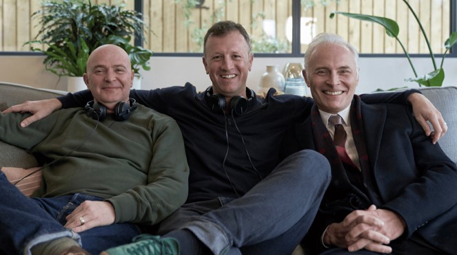 mrneilforsyth's tweet photo. The third and final series of Guilt starts on Tuesday. Here's a behind the scenes shot of director @patrickbharkins myself and @mark_bonnar relaxing in a perfectly natural way and genuinely enjoying each other's company. #Guilt3 https://t.co/Eyupv10a19