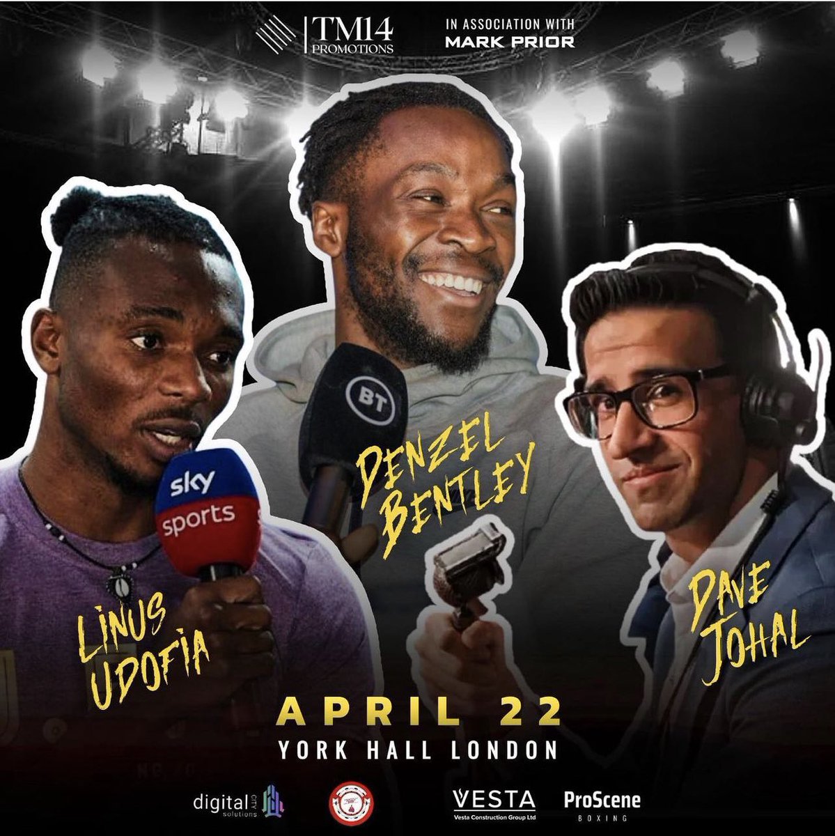 Punchoutboxing5's tweet photo. Dave Johal from team @Punchoutboxing5 will be part of @tm14promotions_ commentary team alongside @2Sharp_d and @UdofiaLinus this Saturday night from York Hall #tm14 #punchoutboxing https://t.co/PmGxtG8iFb