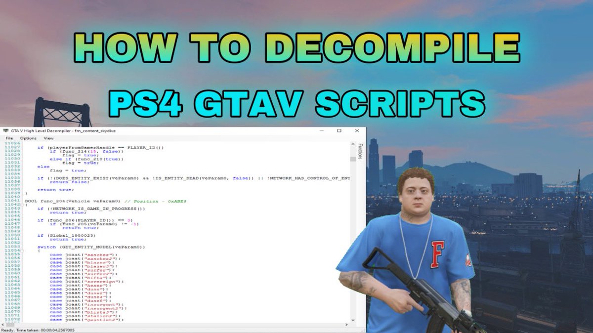 How to Decompile PS4 GTAV Scripts

🔗youtu.be/tTHSEg1NPtI

Leave a Like ❤️ &amp; Retweet ♻️

#GTA5 #ps4 #gta #PlayStation
