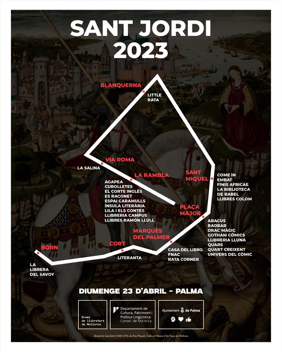 📚🐉Llibres, roses, dracs, cavallers... Torna #SantJordi!

🤔Ja saps quin llibre t'acompanyarà les pròximes setmanes?

A la diada de #SantJordi tendràs moltes opcions per escollir!

📅Diumenge 23 d'abril🕘de 9 a 21 h

(🧵👇)