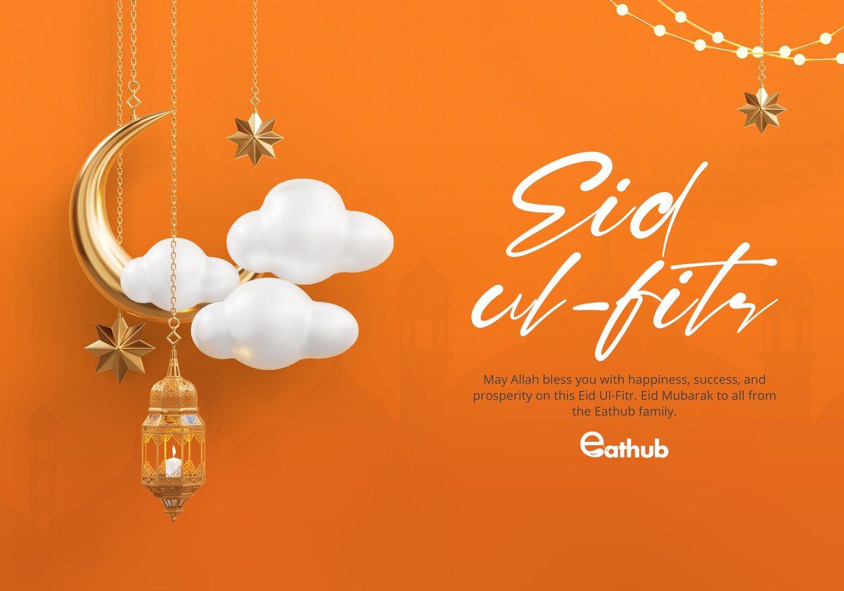 eathublagos's tweet photo. Let this Eid al-Fitr be a time of forgiveness, gratitude, and renewal. May Allah bless you with happiness, good health, and success. Eid Mubarak! 🌙✨
Eathub Celebrates with all our Muslims customers 🎉 
#EidAlFitr #MuslimCelebration #EidAlFitr2023 #EidMubarak https://t.co/NIChHEOrDz