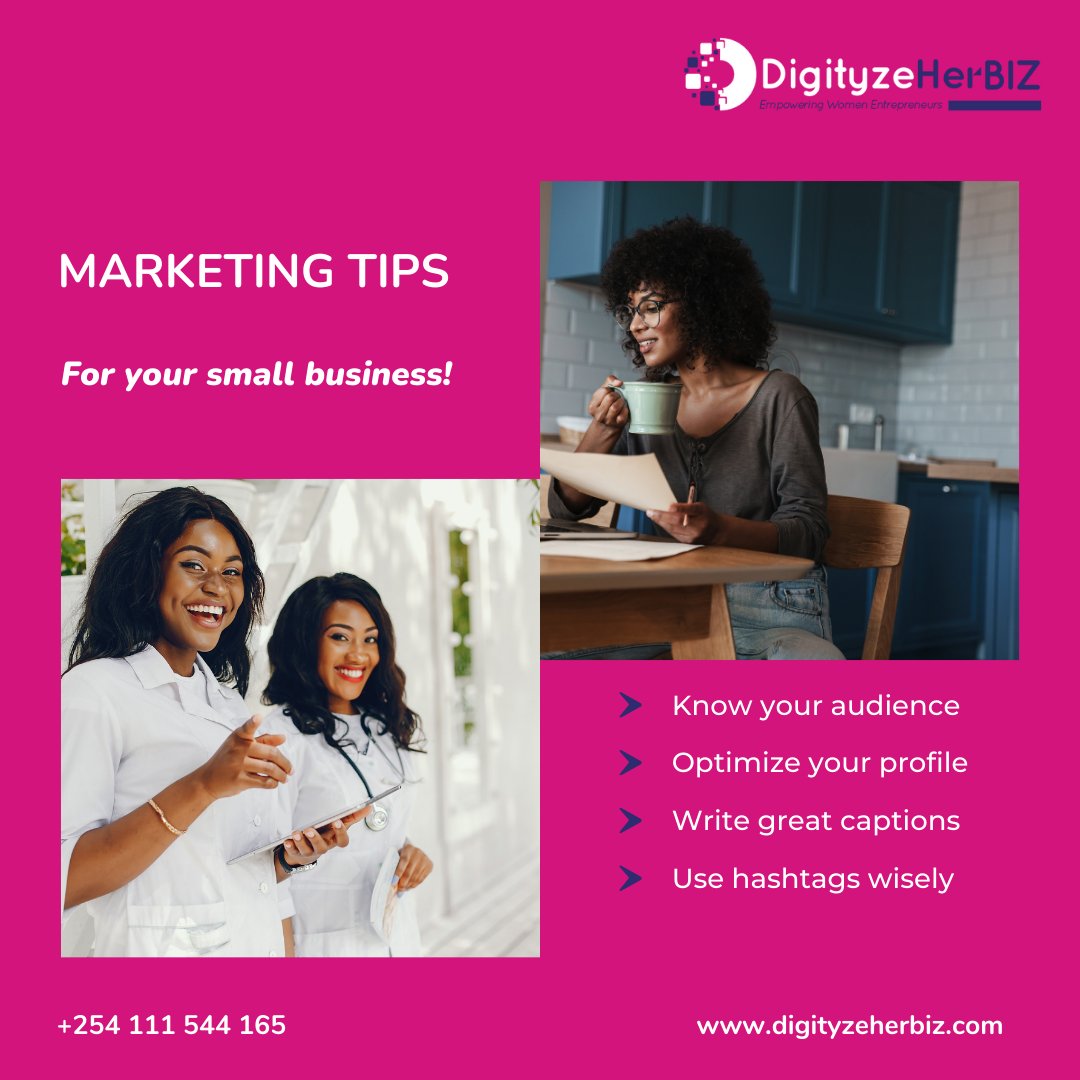 Don't be afraid to experiment and try new things in your marketing efforts. You only know what will resonate with your target audience once you try it.

#DigityzeHerBiz #womanentrepreneurship #marketingstrategytips 
#digitalmarketing2023 #marketingstrategy 
#marketingstrategy101