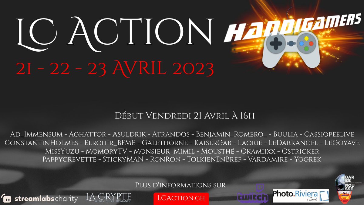 🔴 C'est parti pour l'événement caritatif en faveur de notre association ! Venez donner de la force, tout ce beau monde va en avoir besoin 💪

📺 twitch.tv/lacrypte