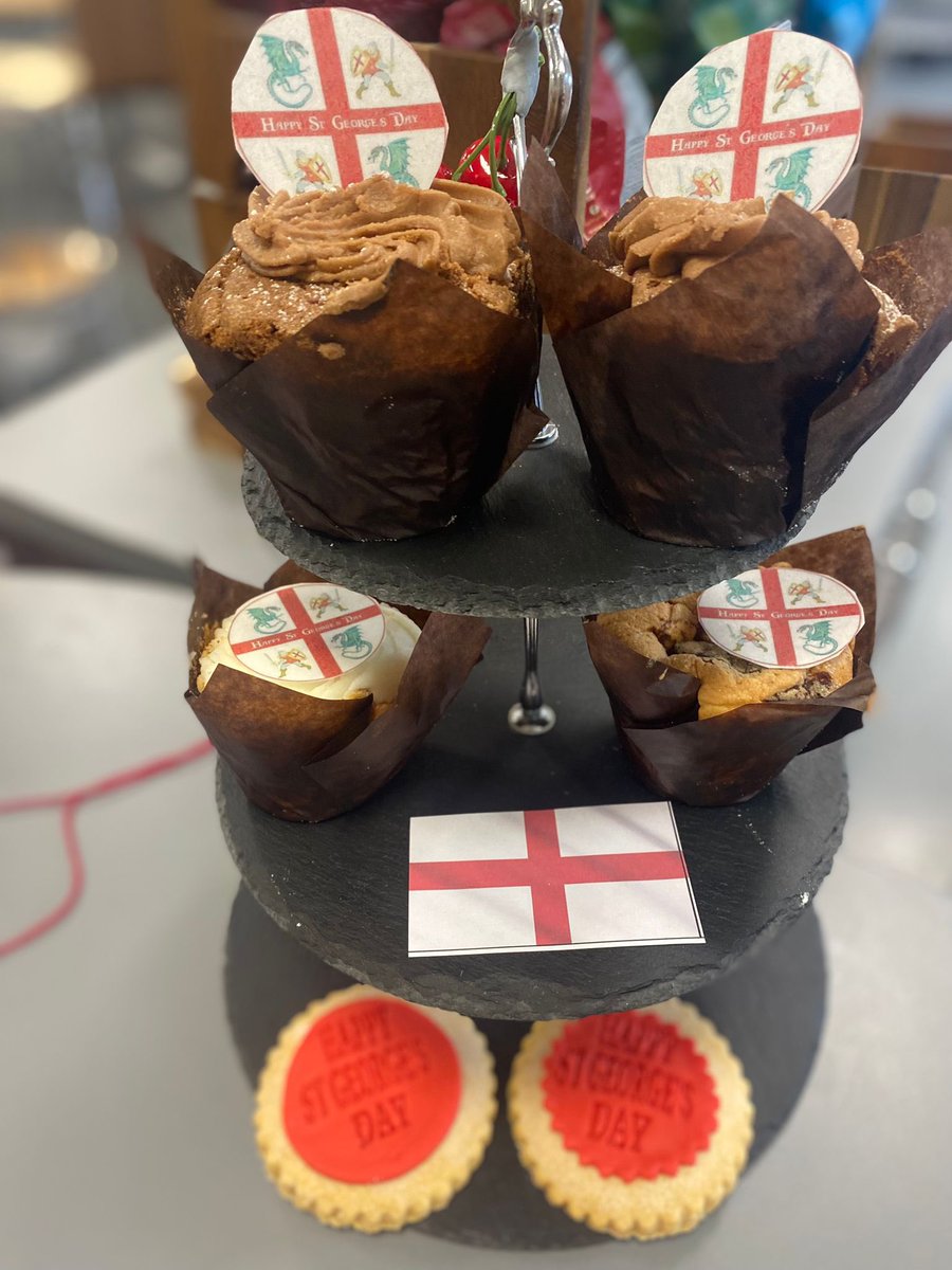 6thChsg's tweet photo. Happy St George’s Day- cakes to enjoy in the Sixth Form #teamchsg  @MrDevenney @CarshaltonHigh https://t.co/Fy7o0VMTrj