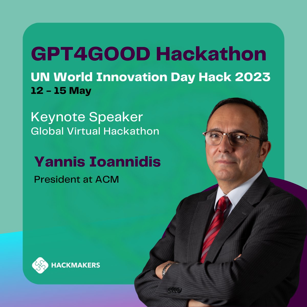 HackmakersDAO's tweet photo. Exciting news! Yannis Ioannidis, the President of @TheOfficialACM will be a keynote speaker at the #WorldInnovationDay Hackathon 2023. 

Join us 👉 https://t.co/hFjiNVm1yY.

#Hackmakers #Oracle #Polygon #Technology #Filecoin #Foundation #GoogleCloud https://t.co/SurB0MMFzg