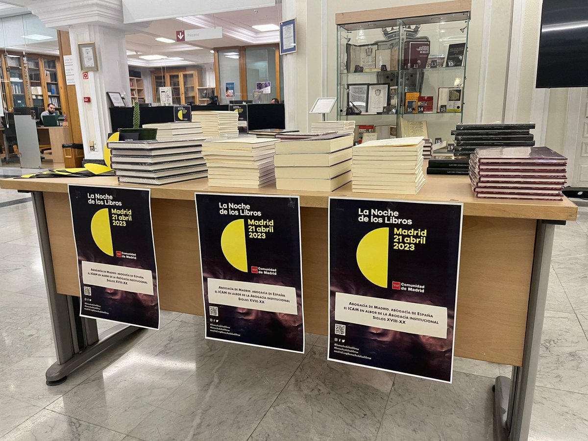 icam_es's tweet photo. 📚 A partir de las 20h., en  la #BibliotecaICAM, os esperamos para celebrar la @lanochelibros 

 Descubre los secretos de la #historia de la #abogacía⚖️y llévate un libro de regalo 📖
#NocheDeLosLibros https://t.co/lYFpjNU6Ku