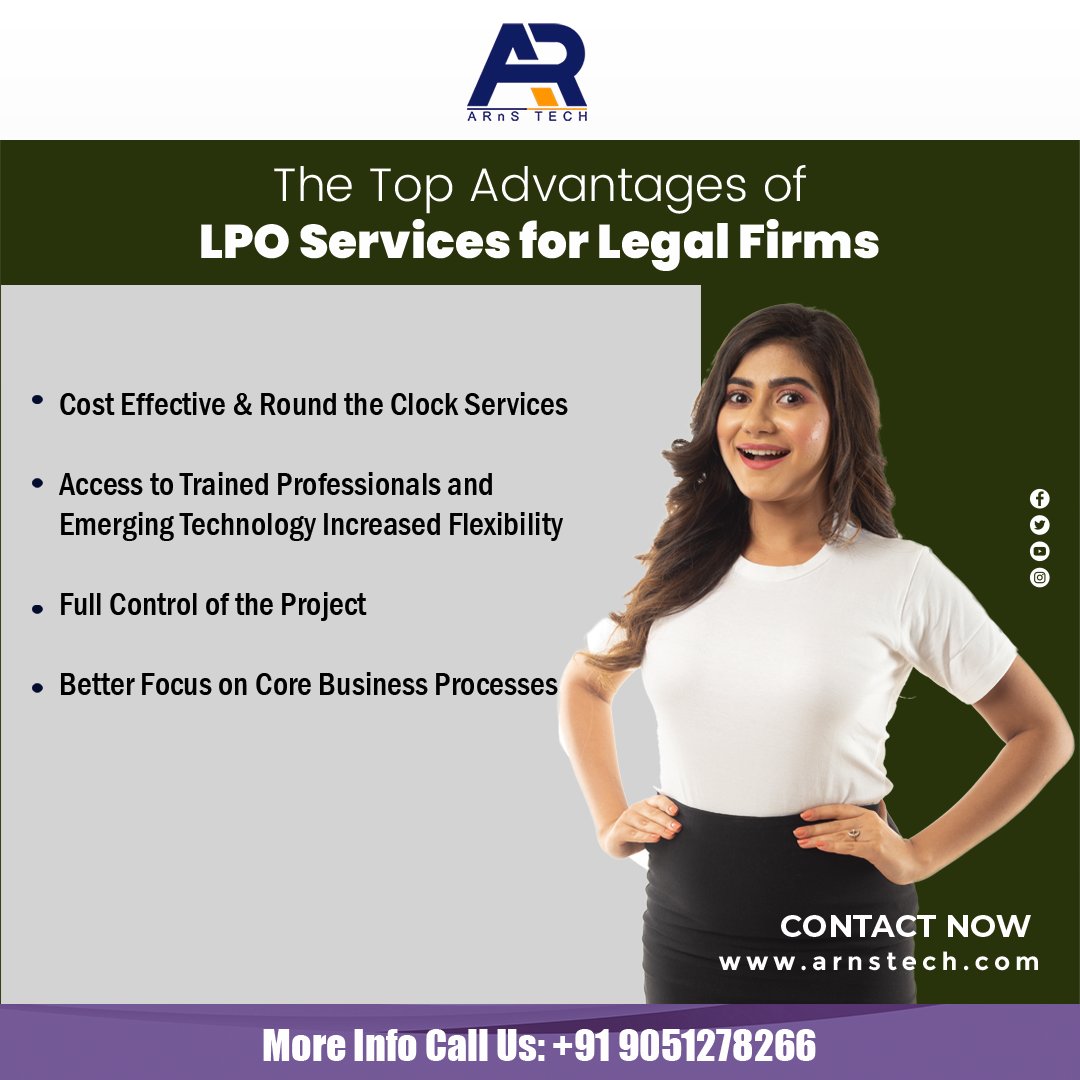 arnstech's tweet image. Legal Process Outsourcing (LPO) has numerous advantages that make it crucial not just for big legal firms but also for small ones. Contact the expert team at ARnS Tech for the best LPO services. #lpo
 #legalprocessoutsourcing
 #legalprocessoutsourcingmarket