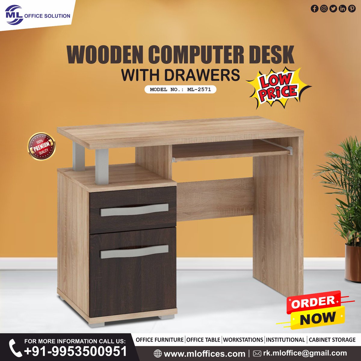 rkmloffice's tweet photo. The computer desk is a great solution for the workspace. It is a combination of modernity & practicality.
Product Code: ML-2571
Explore Our Official Website: https://t.co/A3gJW0hktY
#mlofficesolution #computerdesk #workspace #ml2571 #upgradeyourworkspace https://t.co/hGY7qqsEYM