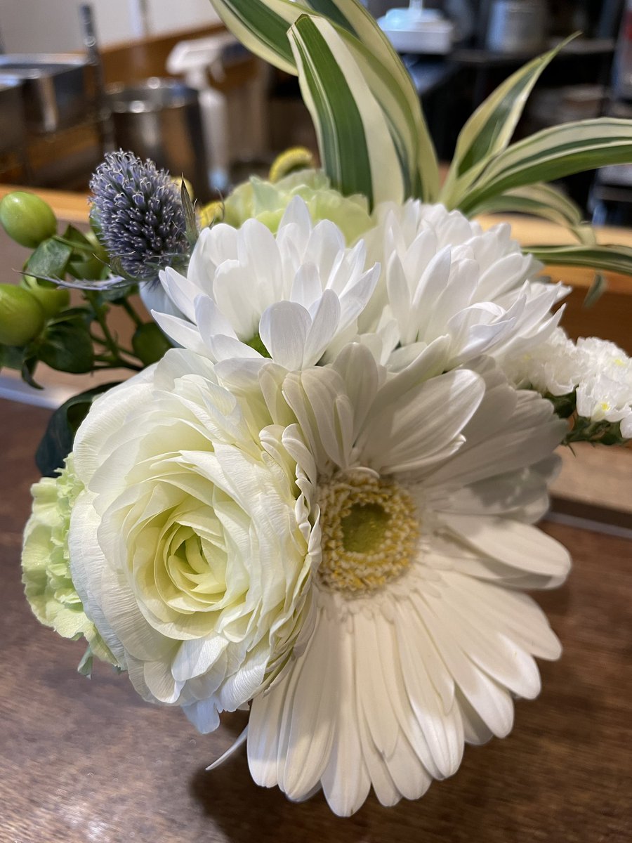 teppan_BARREL's tweet photo. お友達が
お花を持ってきてくれました💐

「骨折治って良かったね」って

…そう！ほぼ治ったということで
ランチも再開しております！

なお、金曜ランチは、休みのもよう😅

今日はディナー営業のみです。
17:30からやってます！

#鉄板食堂BARREL
#京都 #西院
#ディナー  #お好み焼き #鉄板焼き https://t.co/tSnEw8Wngr