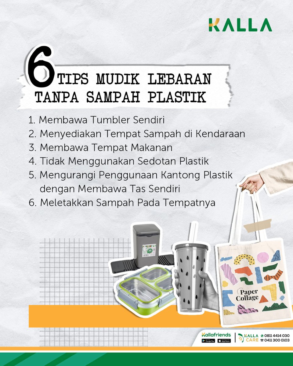 KallaGroup_ID's tweet photo. Oh iya Kalla Friendsss ga kalah penting juga nih... yuk kita bantu program pemerintah untuk meminimalisir sampah dengan cara-cara dibawah ini, terutama untuk mengurangi sampah plastik π
#KALLAforLife #KALLA #Mudik #IdulFitri #Lebaran https://t.co/ZZD3HlBqUD